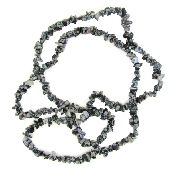 SnöflingeObsidian -halsband 90 cm